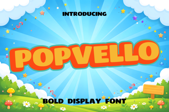 Popvello Font: A Playful Display Typeface for Web Design